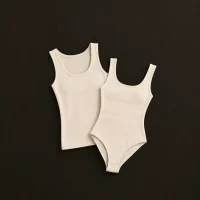 Beige Ribbed Basics on Dark Background