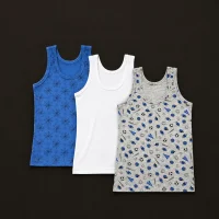 Three Kids’ Tank Tops on Charcoal
